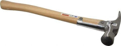 Stanley - 1-3/8 Lb Head, Straight Framing Hammer - 18" OAL, 1-1/2" Face Diam, Checkered Face, Wood Handle - Apex Tool & Supply