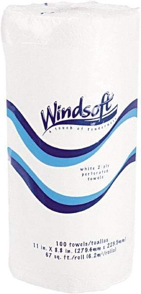 Windsoft - Perforated Roll of 2 Ply White Paper Towels - 15-1/2" Wide - Apex Tool & Supply