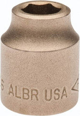 Ampco - 7/16", 1/2" Drive, Standard Hand Socket - 6 Points, 1-3/16" OAL, Aluminum Bronze - Apex Tool & Supply