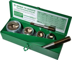 Greenlee - 7 Piece, 22.5 to 43.2mm Punch Hole Diam, Hydraulic Knockout Set - Round Punch, 10 Gage Mild Steel - Apex Tool & Supply