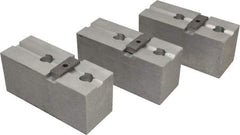 Abbott Workholding Products - 15 to 18" Chuck Capacity, Tongue & Groove Attachment, Square Soft Lathe Chuck Jaw - 3 Jaws, Aluminum, 3" Btw Mount Hole Ctrs, 6-1/2" Long x 2-1/2" Wide x 3" High, 1/2" Groove, 3/4" Fastener - Apex Tool & Supply