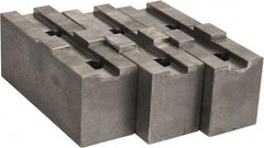 Abbott Workholding Products - 10" & Up Chuck Capacity, Tongue & Groove Attachment, Square Soft Lathe Chuck Jaw - 3 Jaws, Steel, 2-1/8" Btw Mount Hole Ctrs, 4-1/2" Long x 1-1/2" Wide x 2" High, 1/2" Groove, 1/2" Fastener - Apex Tool & Supply