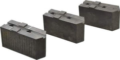 Abbott Workholding Products - 12" & Up Chuck Capacity, Tongue & Groove Attachment, Square Soft Lathe Chuck Jaw - 3 Jaws, Steel, 2-1/2" Btw Mount Hole Ctrs, 5-1/2" Long x 2" Wide x 3" High, 1/2" Groove, 1/2" Fastener - Apex Tool & Supply