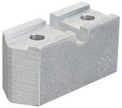 Abbott Workholding Products - 10 to 12" Chuck Capacity, Serrated Attachment, Square Soft Lathe Chuck Jaw - 3 Jaws, Steel, 1-3/4" Btw Mount Hole Ctrs, 5-1/2" Long x 2" Wide x 3" High, 3/4" Groove, 1/2" Fastener - Apex Tool & Supply