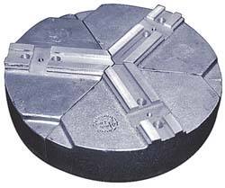 Abbott Workholding Products - 18" & Up Chuck Capacity, Serrated Attachment, Round Soft Lathe Chuck Jaw - 3 Jaws, Cast Aluminum, 2-1/2" Btw Mount Hole Ctrs, 18" Wide x 4" High, 1" Groove, 3/4" Fastener - Apex Tool & Supply