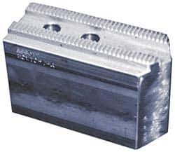 Abbott Workholding Products - 15" & Up Chuck Capacity, 3mm x 60° Serrated Attachment, Square Soft Lathe Chuck Jaw - 3 Jaws, Steel, 1.9685" Btw Mount Hole Ctrs, 6-1/2" Long x 2-1/2" Wide x 4" High, 0.8661" Groove, 0.7874" & 20mm Fastener - Apex Tool & Supply