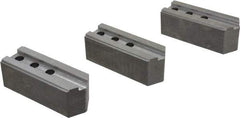 Abbott Workholding Products - 12" & Up Chuck Capacity, 1/16" x 90 Serrated Attachment, Square Soft Lathe Chuck Jaw - 3 Jaws, Steel, 1-3/16" Btw Mount Hole Ctrs, 5-1/2" Long x 2" Wide x 2" High, 0.787" Groove, 1/2" Fastener - Apex Tool & Supply