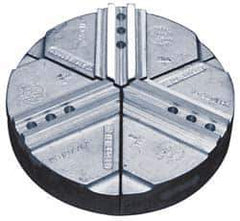 Abbott Workholding Products - 15" & Up Chuck Capacity, 1/16" x 90 Serrated Attachment, Round Soft Lathe Chuck Jaw - 3 Jaws, Cast Aluminum, 1-9/16" Btw Mount Hole Ctrs, 18" Wide x 3" High, 0.827" Groove, 5/8" Fastener - Apex Tool & Supply