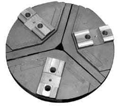 Abbott Workholding Products - 15" & Up Chuck Capacity, Tongue & Groove Attachment, Round Soft Lathe Chuck Jaw - 3 Jaws, Cast Aluminum, 2-1/2" Btw Mount Hole Ctrs, 18" Wide x 3" High, 3/4" & 3/4" Fastener - Apex Tool & Supply