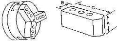 Abbott Workholding Products - 4" & Up Chuck Capacity, Northfield Attachment, Square Soft Lathe Chuck Jaw - 3 Jaws, Aluminum, 1.895mm Long x 3/4" Wide x 3" High - Apex Tool & Supply