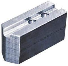 Abbott Workholding Products - 5" & Up Chuck Capacity, 1.5mm x 60° Serrated Attachment, Square Soft Lathe Chuck Jaw - 3 Jaws, Aluminum, 0.7087" Btw Mount Hole Ctrs, 2-1/2" Long x 1" Wide x 1-1/2" High, 0.3937" Groove, 0.315" & 8mm Fastener - Apex Tool & Supply