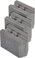 Abbott Workholding Products - 4" & Up Chuck Capacity, 1.5mm x 60° Serrated Attachment, Square Soft Lathe Chuck Jaw - 3 Jaws, Aluminum, 0.5512" Btw Mount Hole Ctrs, 2" Long x 1" Wide x 1-1/2" High, 0.3937" Groove, 0.315" & 8mm Fastener - Apex Tool & Supply