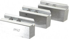 Abbott Workholding Products - 8" & Up Chuck Capacity, 1.5mm x 60° Serrated Attachment, Square Soft Lathe Chuck Jaw - 3 Jaws, Aluminum, 63/64" Btw Mount Hole Ctrs, 4" Long x 1-1/2" Wide x 2" High, 0.5512" Groove, 0.4724" & 12mm Fastener - Apex Tool & Supply