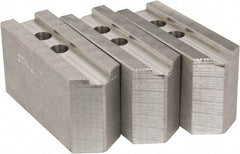 Abbott Workholding Products - 12" & Up Chuck Capacity, 1.5mm x 60° Serrated Attachment, Square Soft Lathe Chuck Jaw - 3 Jaws, Aluminum, 1.1811" Btw Mount Hole Ctrs, 5-1/2" Long x 2" Wide x 3" High, 0.8268" Groove, 0.6299" & 16mm Fastener - Apex Tool & Supply