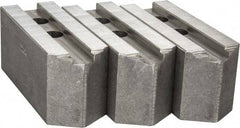 Abbott Workholding Products - 15 to 18" Chuck Capacity, 1.5mm x 60° Serrated Attachment, Square Soft Lathe Chuck Jaw - 3 Jaws, Aluminum, 1.6929" Btw Mount Hole Ctrs, 6-1/2" Long x 2-1/2" Wide x 3" High, 0.8661" Groove, 0.7874" & 20mm Fastener - Apex Tool & Supply