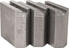 Abbott Workholding Products - 6" & Up Chuck Capacity, 1.5mm x 60° Serrated Attachment, Square Soft Lathe Chuck Jaw - 3 Jaws, Steel, 0.7874" Btw Mount Hole Ctrs, 3" Long x 1-1/4" Wide x 3" High, 0.4724" Groove, 0.3937" & 10mm Fastener - Apex Tool & Supply