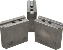 Abbott Workholding Products - 8" & Up Chuck Capacity, 1.5mm x 60° Serrated Attachment, Square Soft Lathe Chuck Jaw - 3 Jaws, Steel, 63/64" Btw Mount Hole Ctrs, 4" Long x 1-1/2" Wide x 4" High, 0.5512" Groove, 0.4724" & 12mm Fastener - Apex Tool & Supply
