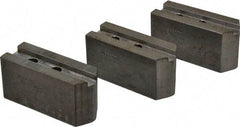 Abbott Workholding Products - 8" & Up Chuck Capacity, 1.5mm x 60° Serrated Attachment, Square Soft Lathe Chuck Jaw - 3 Jaws, Steel, 1.1811" Btw Mount Hole Ctrs, 4" Long x 1-1/2" Wide x 2" High, 0.5512" Groove, 0.3937" & 10mm Fastener - Apex Tool & Supply