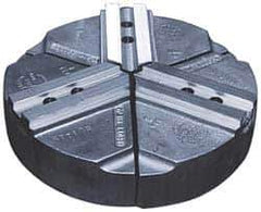 Abbott Workholding Products - 6" & Up Chuck Capacity, 1.5mm x 60° Serrated Attachment, Round Soft Lathe Chuck Jaw - 3 Jaws, Cast Iron, 0.7874" Btw Mount Hole Ctrs, 6" Wide x 4" High, 0.4724" Groove, 0.3937" & 10mm Fastener - Apex Tool & Supply