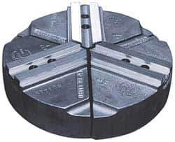 Abbott Workholding Products - 10" & Up Chuck Capacity, 1.5mm x 60° Serrated Attachment, Round Soft Lathe Chuck Jaw - 3 Jaws, Cast Iron, 1.1811" Btw Mount Hole Ctrs, 10" Wide x 2" High, 0.6299" Groove, 0.4724" & 12mm Fastener - Apex Tool & Supply