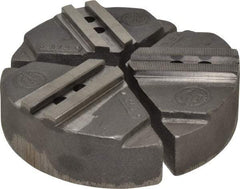Abbott Workholding Products - 8" & Up Chuck Capacity, 1.5mm x 60° Serrated Attachment, Round Soft Lathe Chuck Jaw - 3 Jaws, Cast Iron, 63/64" Btw Mount Hole Ctrs, 8" Wide x 2" High, 0.5512" Groove, 0.4724" & 12mm Fastener - Apex Tool & Supply