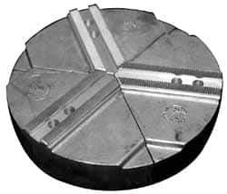 Abbott Workholding Products - 18" & Up Chuck Capacity, 3mm x 60° Serrated Attachment, Round Soft Lathe Chuck Jaw - 3 Jaws, Cast Aluminum, 2.3622" Btw Mount Hole Ctrs, 21" Wide x 2" High, 63/64" Groove, 0.7874" & 20mm Fastener - Apex Tool & Supply