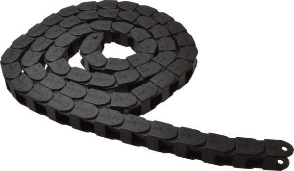 Igus - 6 Ft. Long, Igumid G, Fixed Open Cable and Hose Carrier - 0.59 Inch Inside Width x 0.71 Inch Inside Height, 1.02 Inch Outside Width x 0.91 Inch Outside Height, 1-1/2 Inch Bend Radius - Apex Tool & Supply