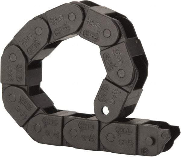Igus - 1 Ft. Long, Igumid G, Fixed Open Cable and Hose Carrier - 0.59 Inch Inside Width x 0.71 Inch Inside Height, 1.02 Inch Outside Width x 0.91 Inch Outside Height, 1-1/2 Inch Bend Radius - Apex Tool & Supply