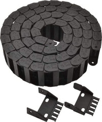 Igus - 6 Ft. Long, Igumid G, Fixed Open Cable and Hose Carrier - 1.97 Inch Inside Width x 0.71 Inch Inside Height, 2.4 Inch Outside Width x 0.91 Inch Outside Height, 1-1/2 Inch Bend Radius - Apex Tool & Supply