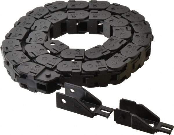 Igus - 3 Ft. Long, Igumid G, Snap Open Cable and Hose Carrier - 0.59 Inch Inside Width x 0.67 Inch Inside Height, 1.02 Inch Outside Width x 0.94 Inch Outside Height, 1-1/2 Inch Bend Radius - Apex Tool & Supply