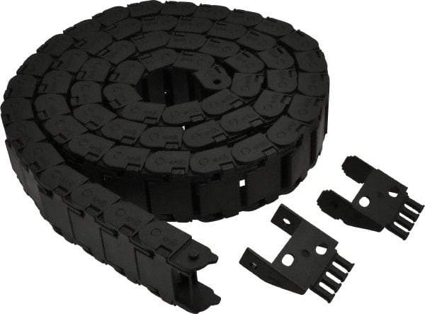 Igus - 6 Ft. Long, Igumid G, Snap Open Cable and Hose Carrier - 1-1/2 Inch Inside Width x 0.67 Inch Inside Height, 1.93 Inch Outside Width x 0.94 Inch Outside Height, 1-1/2 Inch Bend Radius - Apex Tool & Supply
