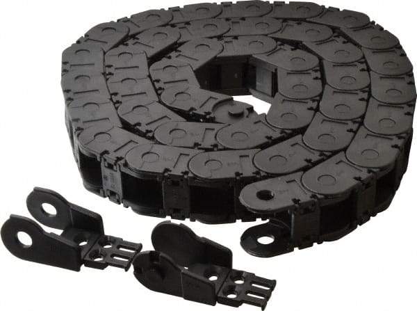 Igus - 6 Ft. Long, Igumid G, Snap Open Cable and Hose Carrier - 0.98 Inch Inside Width x 0.98 Inch Inside Height, 1.61 Inch Outside Width x 1.38 Inch Outside Height, 2.16 Inch Bend Radius - Apex Tool & Supply
