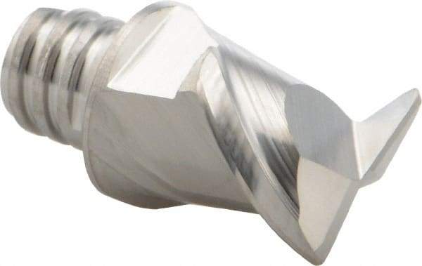 Iscar - MM EA Grade IC08 Carbide End Milling Tip Insert - Uncoated, 2 Flutes, 12.7mm Cutting Diam, 9.5mm Depth of Cut, 16.5mm Extension, 0.0197" Cnr Rad, 45° Helix - Apex Tool & Supply