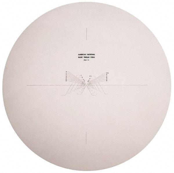 Made in USA - 14 Inch Diameter, Screw Thread, Mylar Optical Comparator Chart and Reticle - For Use with 10x Magnification - Apex Tool & Supply