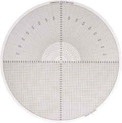 Made in USA - 14 Inch Diameter, Grid and Radius, Mylar Optical Comparator Chart and Reticle - For Use with 10x Magnification - Apex Tool & Supply
