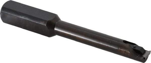 Made in USA - 0.55" Min Bore Diam, 5" OAL, 3/4" Shank Diam, Indexable Boring Bar - 3" Max Bore Depth, TPEE 730 Insert, Clamp Holding Method - Apex Tool & Supply