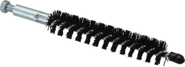 Schaefer Brush - 4" Brush Length, 3/4" Diam, Nylon Single Stem, Single Spiral Condenser Tube Brush - 6-1/4" Long, Nylon, 1/4-28 Male Connection - Apex Tool & Supply