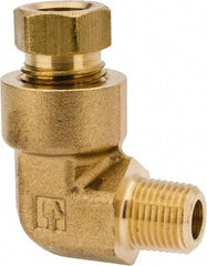 Parker - 5/16" OD, Brass Male Elbow - 1,800 Max Working psi, 9/16" Hex, Comp x MNPT Ends - Apex Tool & Supply