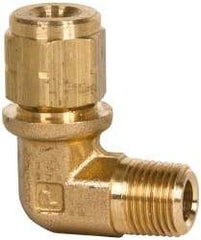 Parker - 1/2" OD, Brass Male Elbow - 250 Max Working psi, Comp x MNPT Ends - Apex Tool & Supply