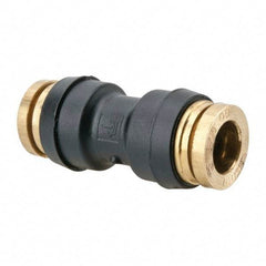 Parker - 3/8" Tube OD, Composite Push-to-Connect Tube Union - Tube to Tube Connection, 250 Max psi, Buna-N O-Ring, -40 to 200°F Working Temp - Apex Tool & Supply