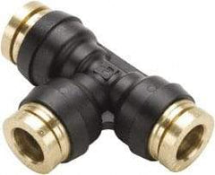 Parker - 1/2" Tube OD, Composite Push-to-Connect Tube Union Tee - Tube to Tube Connection, 250 Max psi, Buna-N O-Ring, -40 to 200°F Working Temp - Apex Tool & Supply