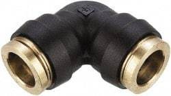 Parker - 3/8" Tube OD, Composite Push-to-Connect Tube Union Elbow - Tube to Tube Connection, 250 Max psi, Buna-N O-Ring, -40 to 200°F Working Temp - Apex Tool & Supply