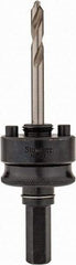 Starrett - 1-1/4 to 8-9/32" Tool Diam Compatibility, Straight Shank, Stainless Steel Integral Pilot Drill, Hole Cutting Tool Arbor - 1/2" Min Chuck, Hex Shank Cross Section, Threaded Shank Attachment, For SH, DH, CT & D Hole Saws - Apex Tool & Supply