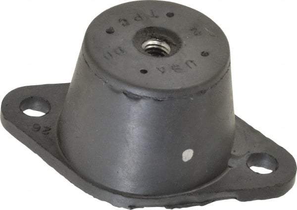Tech Products - 3/8-16 Bolt Thread, 3-7/8" Long x 2-3/8" Wide x 1-3/4" High Double Deflection Stud Mount Leveling Pad & Mount - 550 Max Lb Capacity, 1-3/4" Base Diam - Apex Tool & Supply