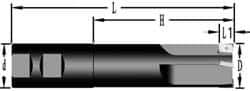 Cutting Tool Technologies - 1-1/4" Cut Diam, 0.38" Max Depth of Cut, 1-1/4" Shank Diam, 6-1/4" OAL, Indexable Square Shoulder End Mill - APKT 1003... Inserts, Weldon Shank, 90° Lead Angle - Apex Tool & Supply
