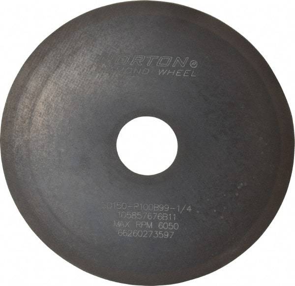 Norton - 6" Diam x 1-1/4" Hole x 1/16" Thick, 150 Grit Surface Grinding Wheel - Diamond, Type 1A1, Very Fine Grade, Resinoid Bond - Apex Tool & Supply