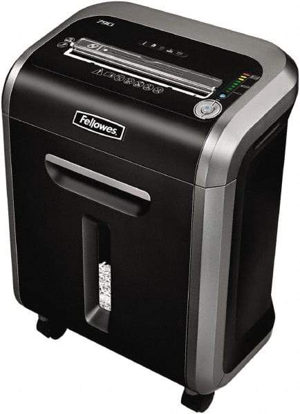 FELLOWES - 5/32 x 1-1/2" Strip, Cross Cut Manual Shredder - 10-7/16" Long x 15-3/8" Wide x 21" High, Level 4 Security, 6 Gal Wastebasket - Apex Tool & Supply