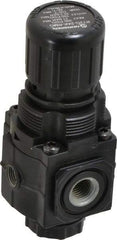 Norgren - 1/4 NPT Port, 70 CFM, Zinc Compact Regulator - 5 to 150 psi Range, 300 Max psi Supply Pressure, 1/8" Gauge Port Thread, 1.98" Wide x 4.19" High - Apex Tool & Supply