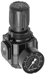 Norgren - 1/2 NPT, 300 Max Supply Pressure, Zinc Intermediate Regulator, Pressure Gauge Included - Apex Tool & Supply