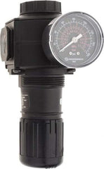 Norgren - 1/2 NPT Port, 220 CFM, Zinc Standard Regulator - 5 to 150 psi Range, 300 Max psi Supply Pressure, 1/4" Gauge Port Thread, 3.15" Wide x 6.67" High - Apex Tool & Supply